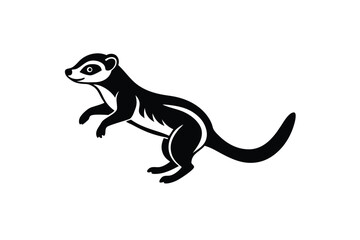 Cute meerkat silhouette vector illustration.