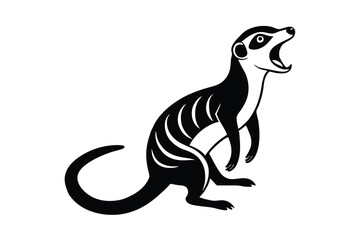 Cute meerkat silhouette vector illustration.