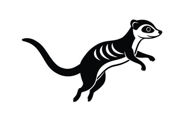 Cute meerkat silhouette vector illustration.
