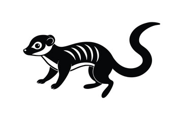 Cute meerkat silhouette vector illustration.