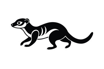 Cute meerkat silhouette vector illustration.
