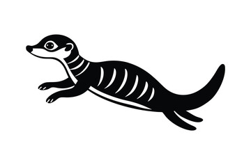 Cute meerkat silhouette vector illustration.