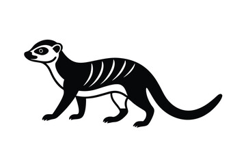 Cute meerkat silhouette vector illustration.