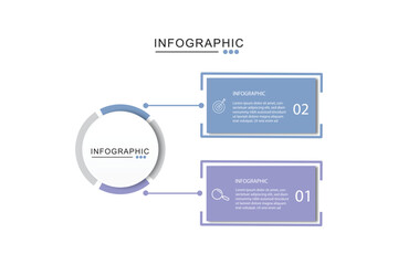 infographic design template icon data, option 2 step, vector illustration.