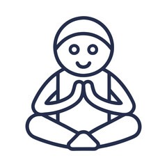 Minimalist Meditation Yoga Style Icon Vector Design