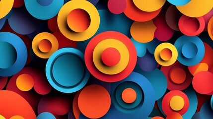 Abstract Colorful Overlapping Circles Design