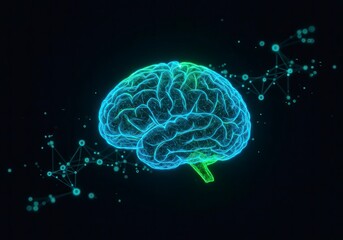 Fototapeta premium Neural Network in the Brain, Visualizing Cognitive Processing and Artificial Intelligence Concept