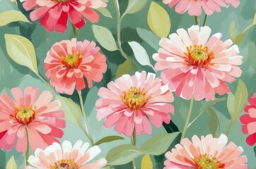Vintage colorful fantasy dreamy abstract blooming botanical flowers seamless patterns illustration, nature theme concept texture design.
