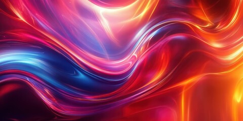 Colorful swirling abstract pattern with vibrant hues of blue, red, pink, and orange creating a dynamic visual effect