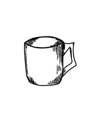 hand drawn sketch illustration of a cup of tea