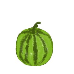 Illustration of watermelon with white background. 