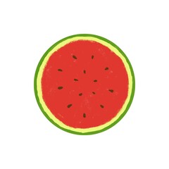 Illustration of watermelon with white background. 