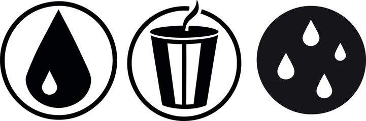 Rain Save icon and Glass save icon vector