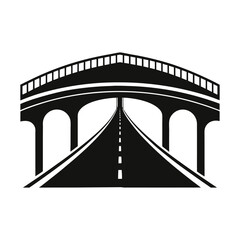 vector silhouette of a highway bridge 