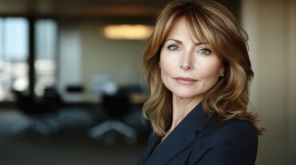 Fototapeta premium Confident Mature Woman in Modern Office Setting