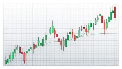 Candlestick Chart on White Background