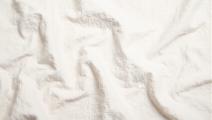 Soft beige linen fabric with natural fibers slightly crinkled