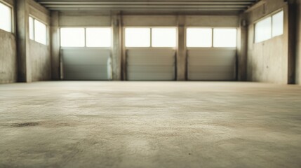 Empty Industrial Garage Interior