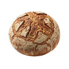 Freshly baked sourdough artisan bread with crackled crust and scoring patterns