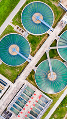Tap water purification plant. water purification pool in water plant