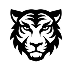Obraz premium Warrior tiger icon with an armored look, symbolizing strength and battle spirit.