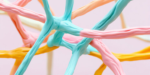 Intertwined Pastel-Colored Modeling Clay Strands