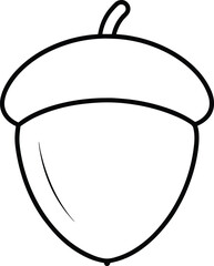 Acorn Outline Vector – Minimalist Black Nut Illustration