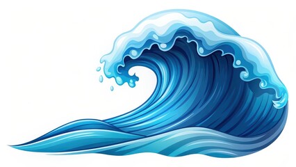Ocean Wave, Blue Water, Isolated Wave