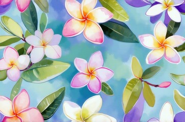 Obraz premium Vintage colorful fantasy dreamy abstract blooming botanical flowers seamless patterns illustration, nature theme concept texture design. 