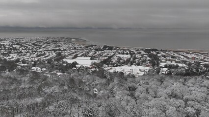 Colwyn bay covered in snow