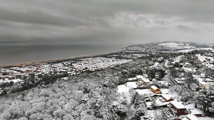 Colwyn bay covered in snow