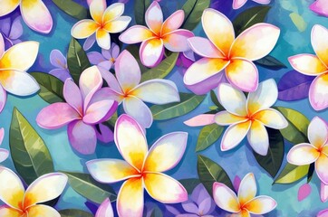 Fototapeta premium Vintage colorful fantasy dreamy abstract blooming botanical flowers seamless patterns illustration, nature theme concept texture design. 