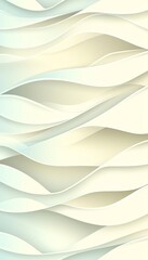 Obraz premium Seamless Creamy White 3D Wave Texture. With Delicate, Light And Flowing Form. Minimalist Background.