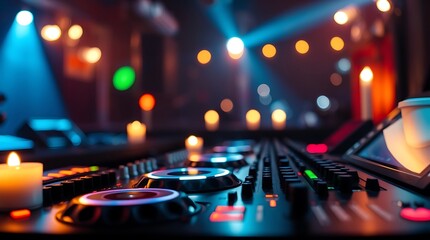 Professional DJ Console with Advanced Features, Mixing Controls, and LED Lights for Ultimate Performance