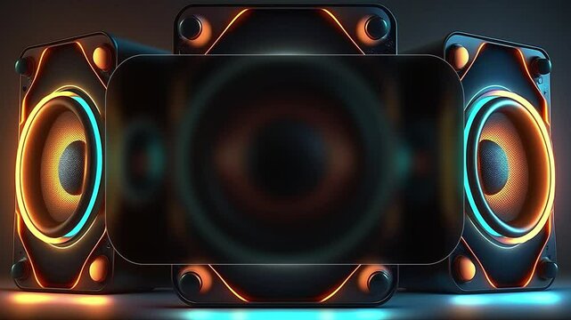 abstract music background with speakers