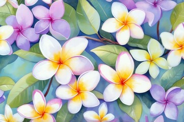 Fototapeta premium Vintage colorful fantasy dreamy abstract blooming botanical flowers seamless patterns illustration, nature theme concept texture design. 