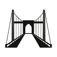  bridge with suspension cables vector silhouette