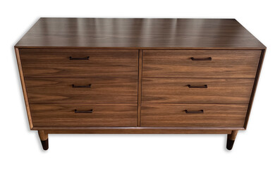 wooden chest of drawers isolated