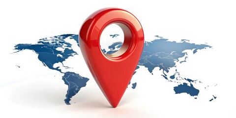 Red Location Pin on World Map