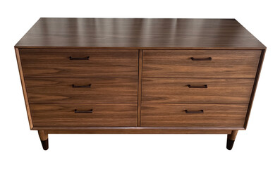 wooden chest of drawers isolated