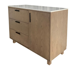 wooden chest of drawers isolated