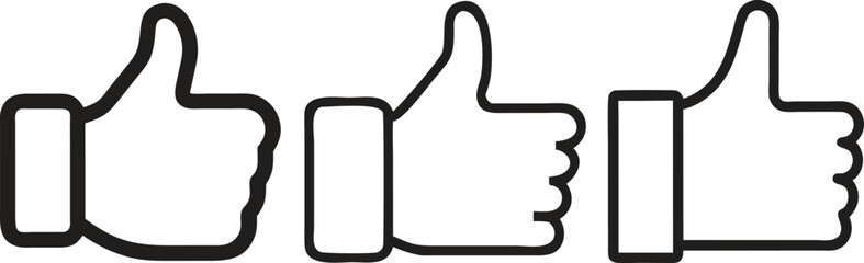 Fototapeta premium Thumbs up icon set, like sign, like symbol, vector illustration