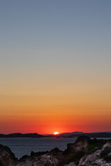 Naklejka premium Tramonto, isola della Maddalena, Sardegna