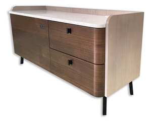 wooden chest of drawers isolated