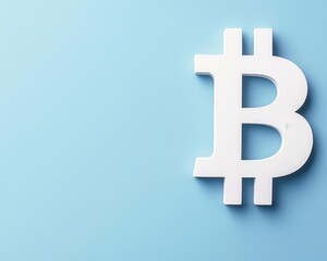 Obraz premium Simple paper cutout effect of Bitcoin symbol, creative digital currency representation