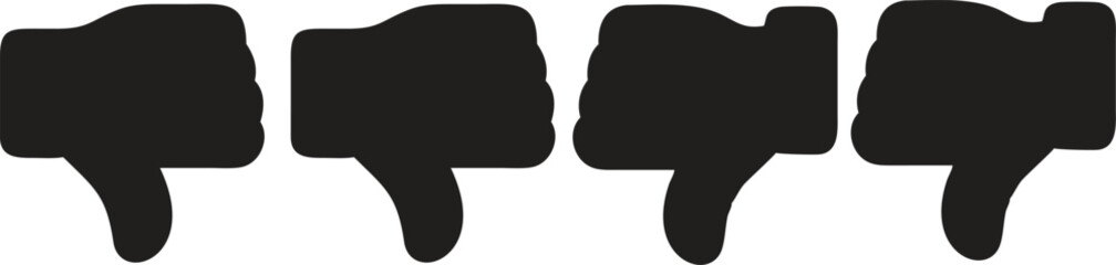 Thumb down, icon set, dislike symbol, vector illustration