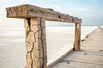 Faded and cracked wooden beam with rough edges, wooden texture, rough edges, rustic aesthetic