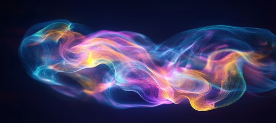 Fototapeta premium Luminous Energy Flow Abstract Background of Dynamic Neon Light Trails and Fluid Shapes