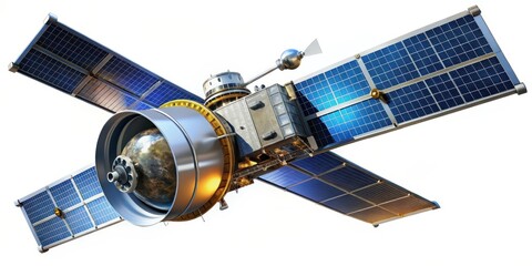 Satellite in Space on White Background