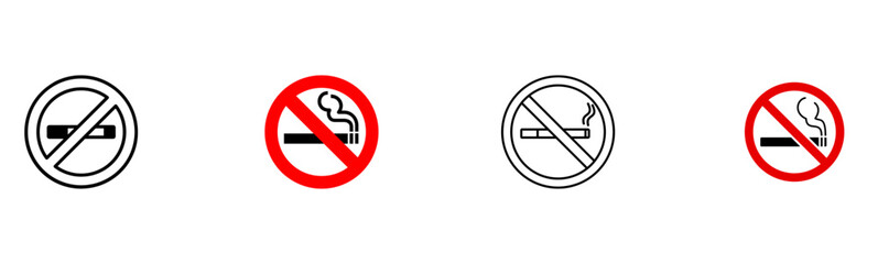No smoking icons Set.